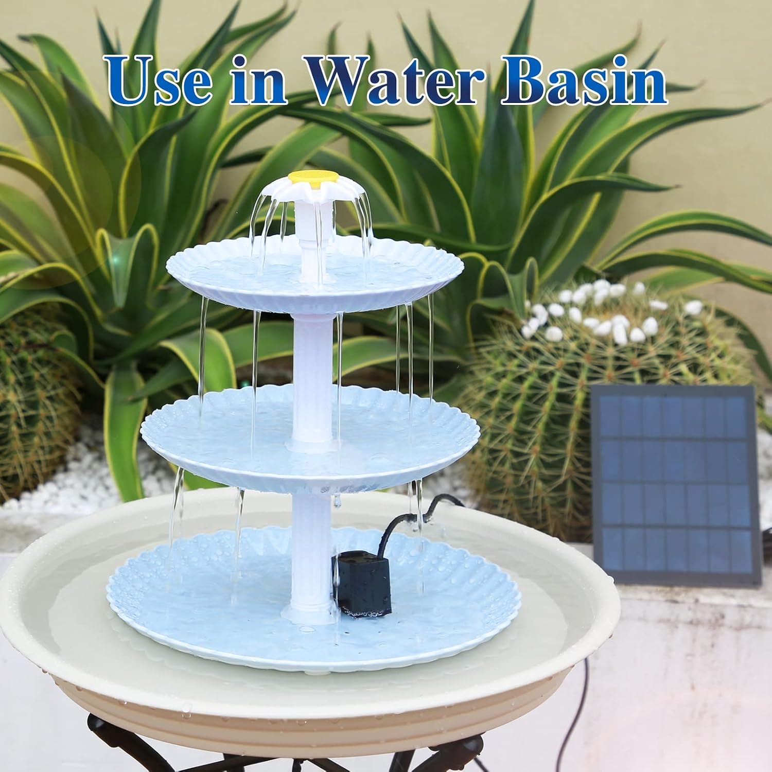 image:imageAISITIN 35W Solar Bird Bath Fountain Set Upgraded DIY Solar Fountain Detachable for Bird Bath Water Basin Garden Patio Pool Outdoor