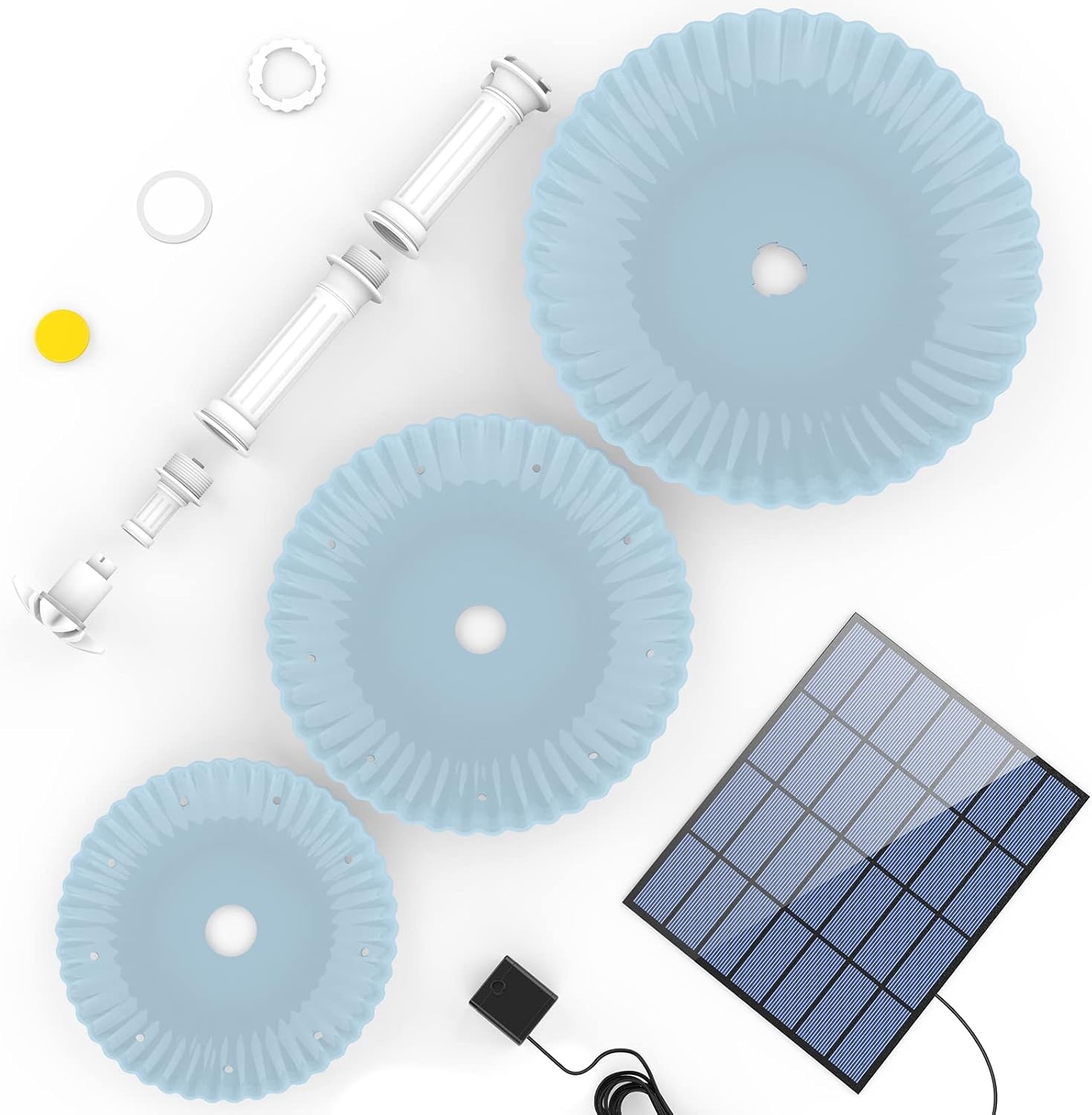 image:imageAISITIN 35W Solar Bird Bath Fountain Set Upgraded DIY Solar Fountain Detachable for Bird Bath Water Basin Garden Patio Pool Outdoor