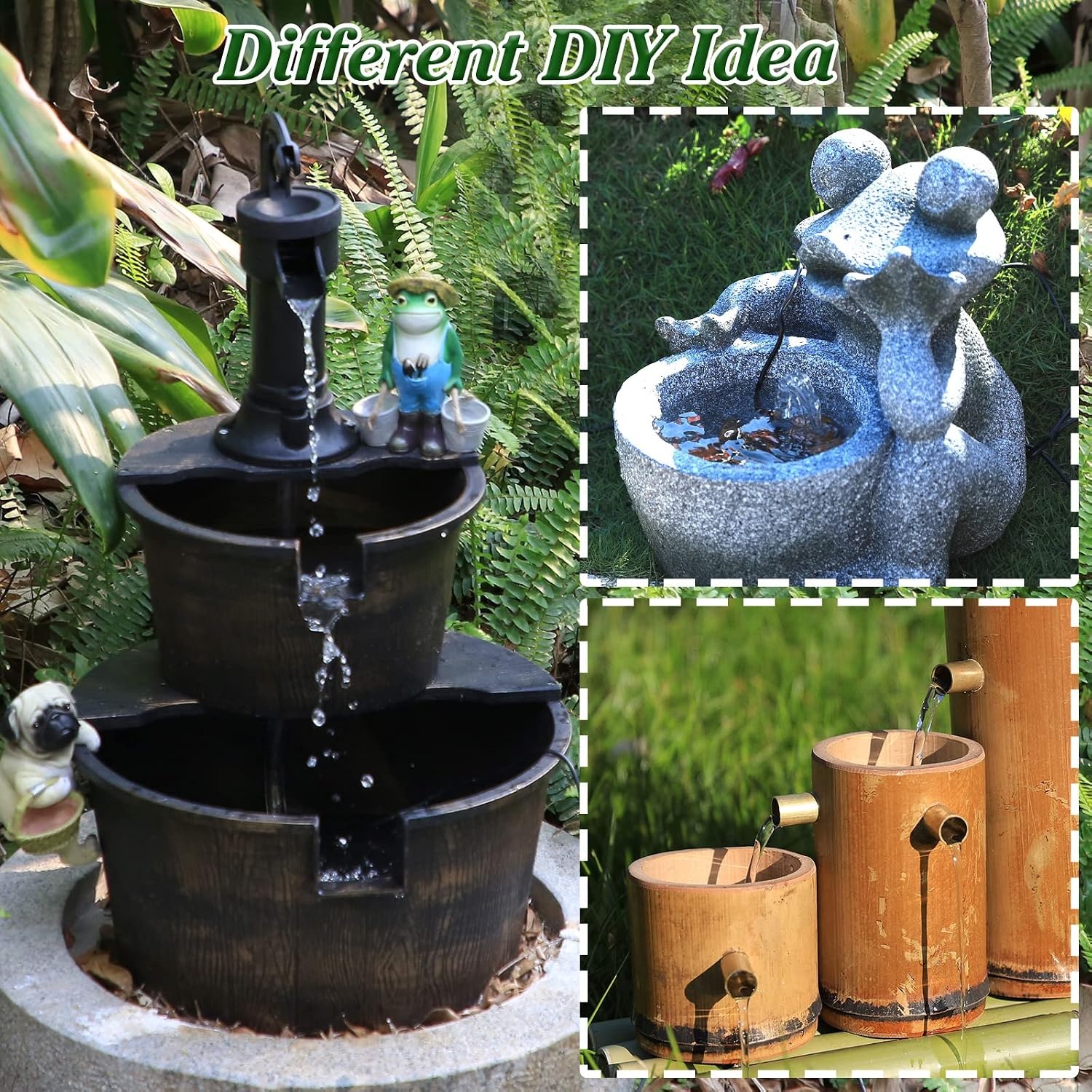 image:imageAISITIN 3Tier Bird Bath with 35 W Detachable Solar Fountain Pump for DIY Pond Suitable for Bird Baths Garden Decoration Bird Feeder Outdoor