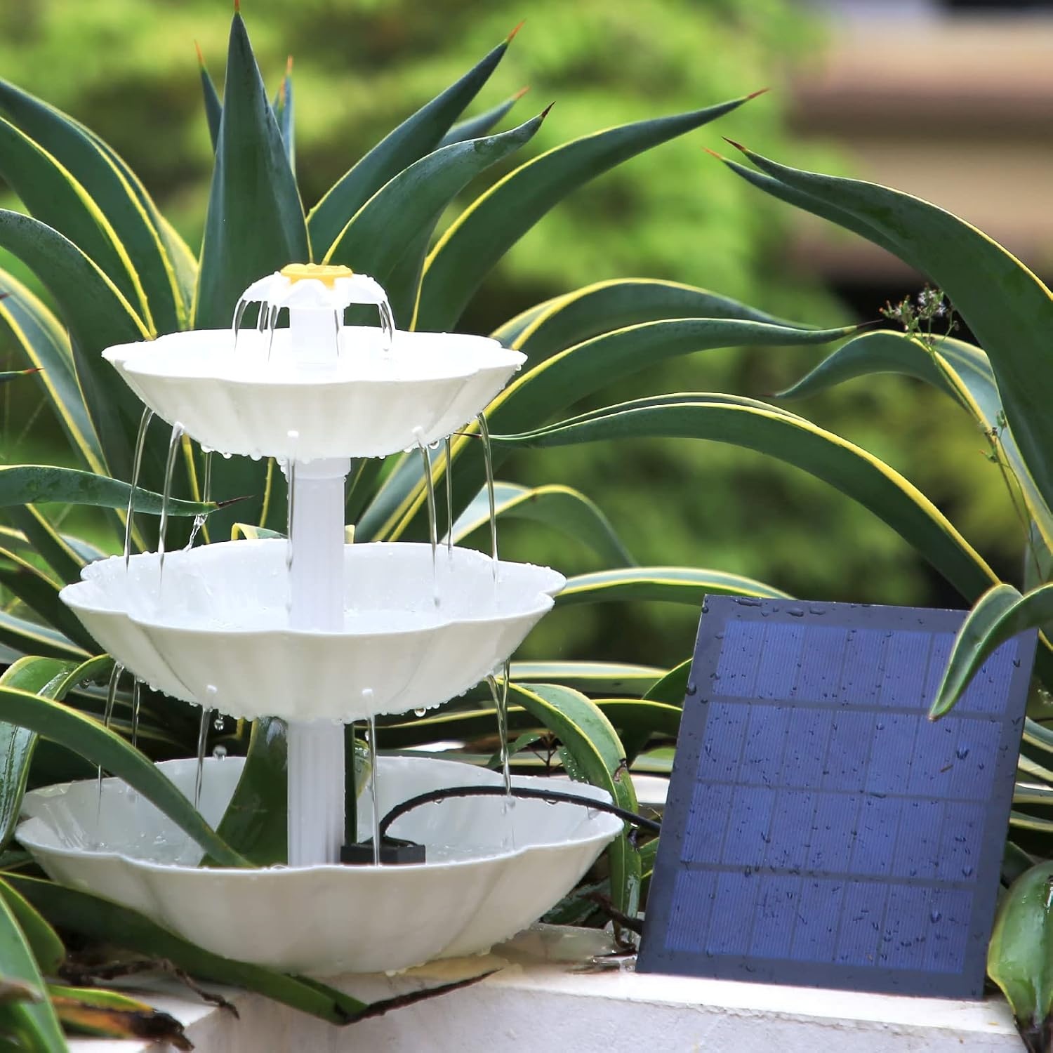 image:imageAISITIN 3Tier Bird Bath with 35 W Detachable Solar Fountain Pump for DIY Pond Suitable for Bird Baths Garden Decoration Bird Feeder Outdoor