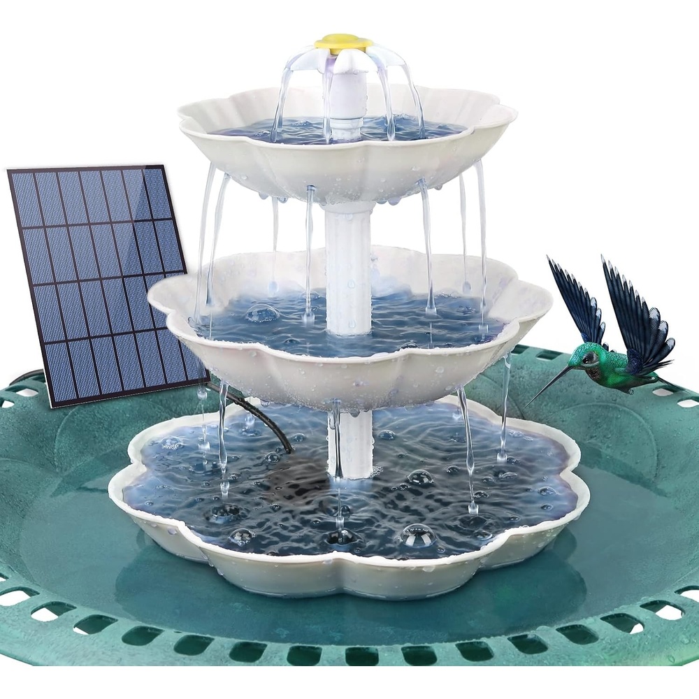 image:imageAISITIN 3Tier Bird Bath with 35 W Detachable Solar Fountain Pump for DIY Pond Suitable for Bird Baths Garden Decoration Bird Feeder Outdoor