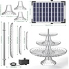 AISITIN 3 Tiered Bird Bath with 5.5W Solar Pump, DIY Solar Pump Detachable and Suitable for Hummingbird Bird Bath, Garden Decoration, Outdoor Bird Feeder