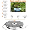 AISITIN 3.5W Solar Fountain with Lights, 1500mAh Battery Backup & 6 Nozzles | Floating LED Solar Fountain Pump for Bird Baths, Fish Tanks, Ponds, Pools and Garden Decor