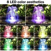 AISITIN 5.5W LED Solar Fountain Pump with Colorful Lights & 3000mAh Battery, Solar Bird Bath Fountain Pump with Multiple Nozzle