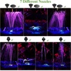 AISITIN 5.5W Solar Fountain with LED Colorful Lights & 2000mAh Battery, Solar Bird Bath Fountains with 7 Nozzles & Bracket, Solar Water Fountain Pump for Bird Bath, Garden, Pond, Fish Tank and Outdoor