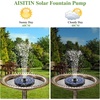 AISITIN 5.5W Solar Fountain with LED Colorful Lights & 2000mAh Battery, Solar Bird Bath Fountains with 7 Nozzles & Bracket, Solar Water Fountain Pump for Bird Bath, Garden, Pond, Fish Tank and Outdoor