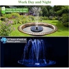 AISITIN 5.5W Solar Fountain with LED Colorful Lights & 2000mAh Battery, Solar Bird Bath Fountains with 7 Nozzles & Bracket, Solar Water Fountain Pump for Bird Bath, Garden, Pond, Fish Tank and Outdoor