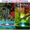 AISITIN 6.5W Solar Fountain with LED Colorful Lights & 3000mAh Battery, Solar Bird Bath Fountain Pump with Fixed Bracket and Multiple Nozzle, Solar Water Fountain Pump for Garden, Pond and Outdoor
