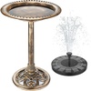 AISITIN Bird Bath Outdoor, Polyresin Lightweight Birdbath for Garden with 2.5W Solar Fountain, Used in Outside, Patio, Pond
