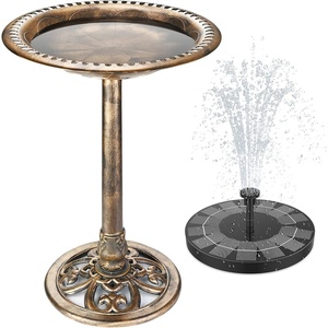 AISITIN Bird Bath Outdoor, Polyresin Lightweight Birdbath for Garden with 2.5W Solar Fountain, Used in Outside, Patio, Pond