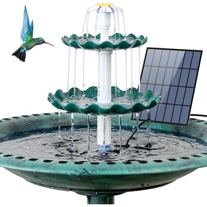 AISITIN DIY 3 Tiered Bird Bath with 3.5W Solar Water Pump | Solar Fountain Detachable and Suitable for Bird Bath, Garden Decoration, Outdoor Bird Feeder