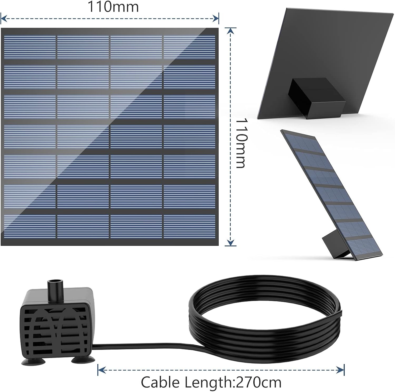 image:imageAISITIN 25W DIY Solar Fountain Pump with 6 Nozzles amp 4ft Flexible Hose Solar Water Pump for Bird Baths Garden Ponds Fish Tanks and Patio Water Features Quick Setup15W 1 Pack