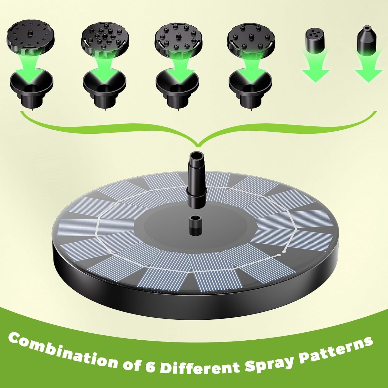 image:imageAISITIN 25W Solar Fountain for Bird Bath with 6 Nozzles 2 Pack Solar Bird Bath Fountain 67 Solar Powered Water Fountain for Garden Ponds Pool Fish Tank Outdoor and AquariumBlack