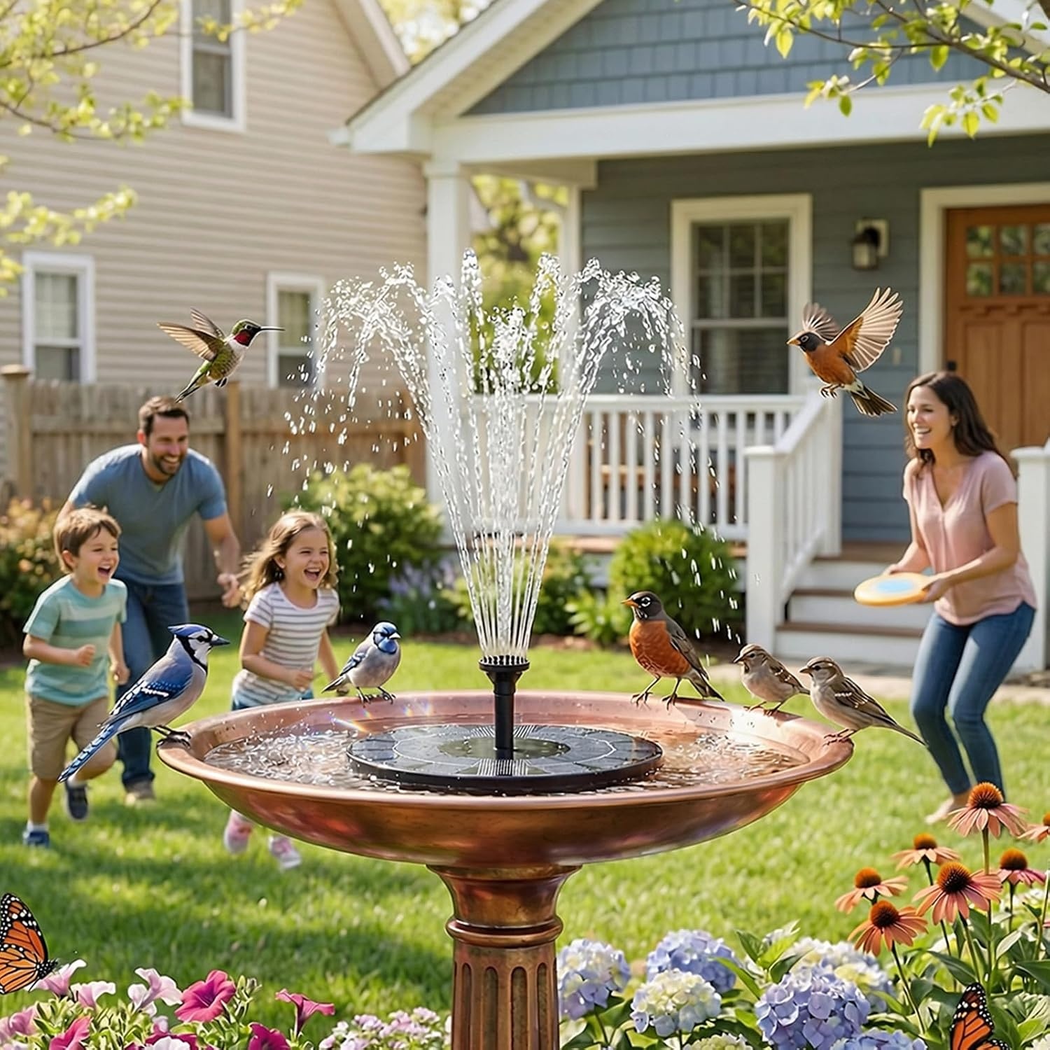image:imageAISITIN 25W Solar Fountain for Bird Bath with 6 Nozzles 2 Pack Solar Bird Bath Fountain 67 Solar Powered Water Fountain for Garden Ponds Pool Fish Tank Outdoor and AquariumBlack