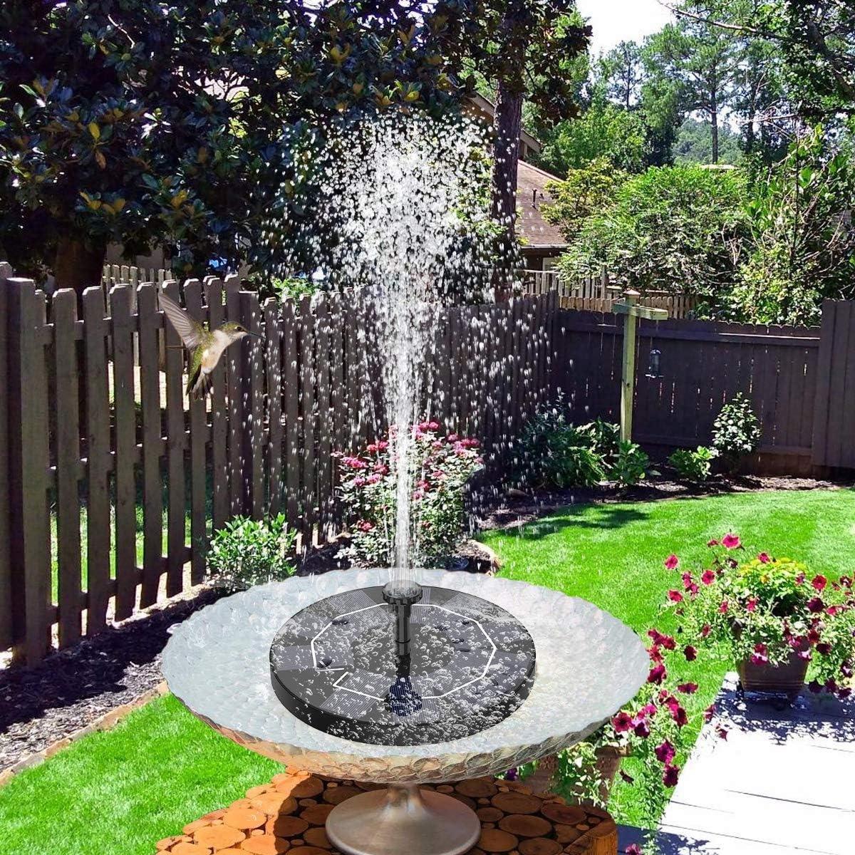 image:imageAISITIN 35W Solar Fountain Pump for Bird Bath Separated Design amp 8 Nozzles 3 AntiDrift Brackets Attracting Birds Upgrade Filter Floating DIY Solar Bird Bath Fountain for Garden Fish Tank Pond YardBlack03