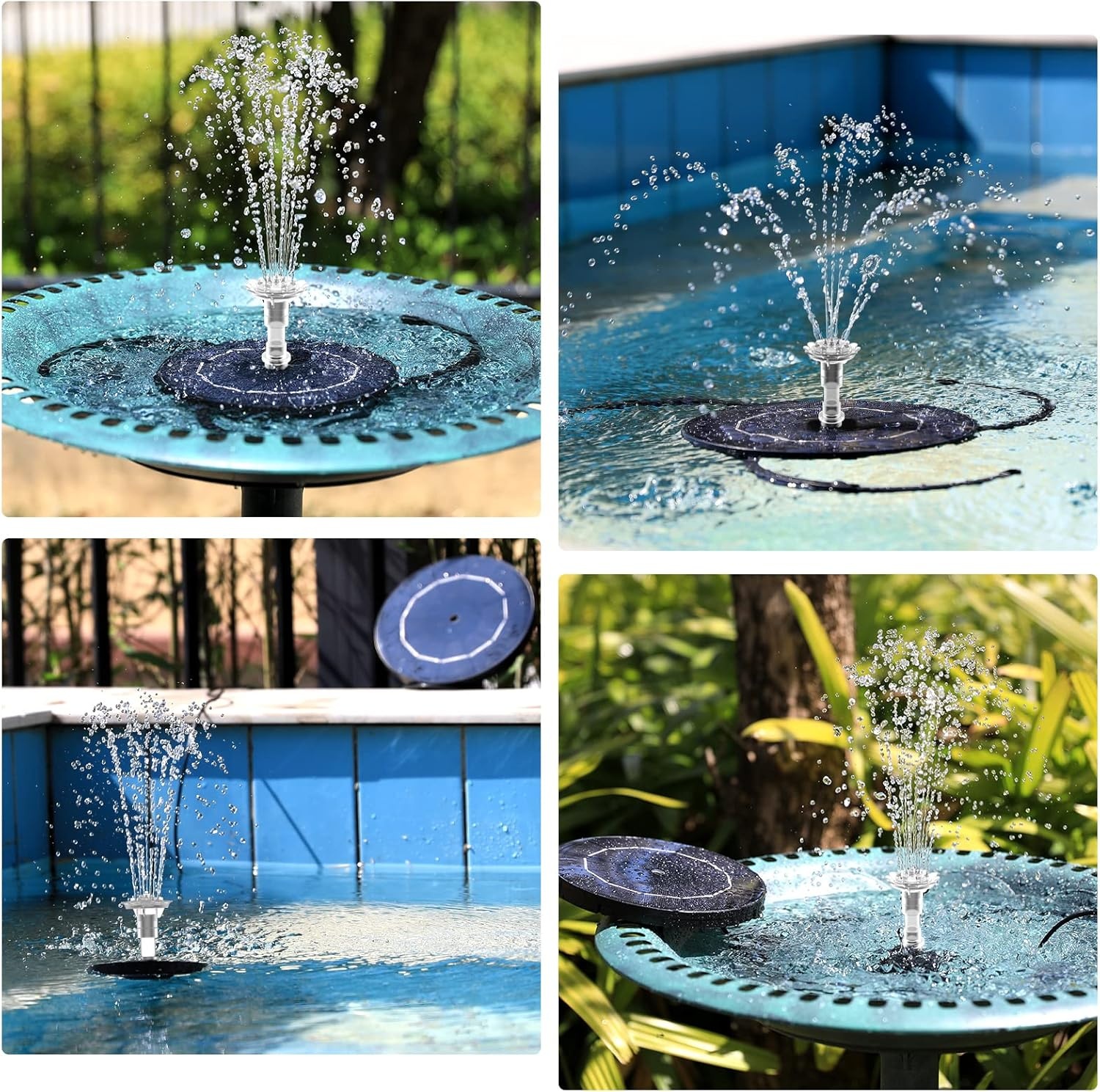 image:imageAISITIN 35W Solar Fountain Pump for Bird Bath Separated Design amp 8 Nozzles 3 AntiDrift Brackets Attracting Birds Upgrade Filter Floating DIY Solar Bird Bath Fountain for Garden Fish Tank Pond YardBlack