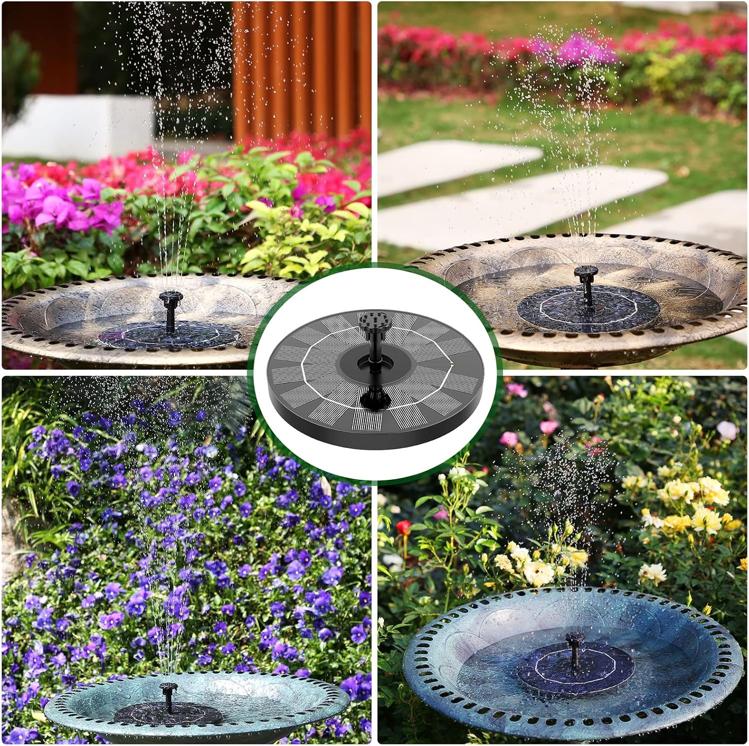 image:imageAISITIN 35W Solar Fountain with 6 Nozzles amp 4 Fixer Solar Water Fountain for Bird Baths Garden Decoration Swimming Pool Ponds Fish Tank and Aquarium35W