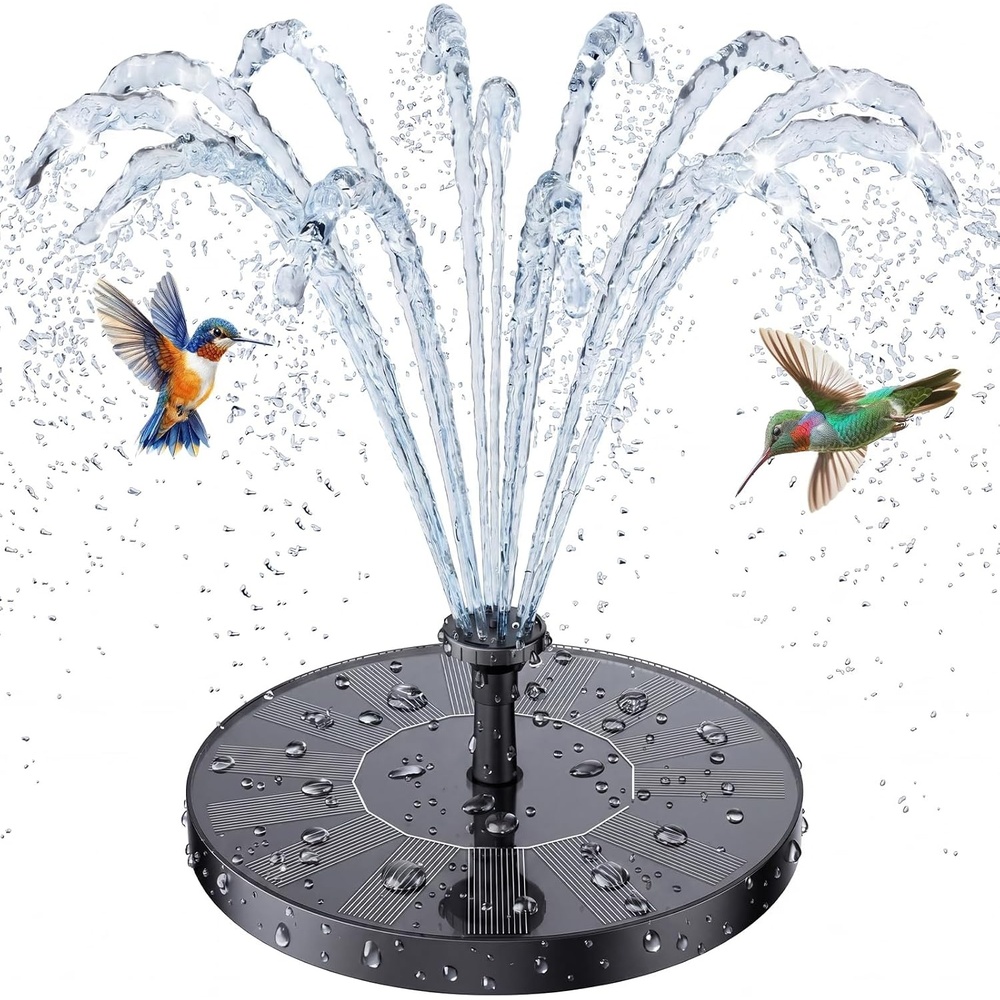 image:imageAISITIN Solar Fountain Pump with 6 Nozzles amp 4 Fixer  Solar Powered Floating Water Fountain Pump for Bird Bath Pond Pool Garden Fish Tank and Outdoor1