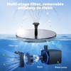 AISITIN 2.5W Solar Fountain for Bird Bath with 6 Nozzles, 2 Pack | Solar Bird Bath Fountain, 6.7″ Solar Powered Water Fountain for Garden, Ponds, Pool, Fish Tank, Outdoor and Aquarium(Black 02)