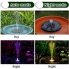 AISITIN 3.5W Solar Fountain Pump Built-in 1500mAh Battery with 10 Nozzles | Solar Fountain for Bird Bath with 4 Fixer, Solar Floating Water Pump, Fish Tank, Pond, Pool, Garden and Outdoor(Black Led)