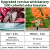 AISITIN 3.5W Solar Fountain Pump Built-in 1500mAh Battery with 10 Nozzles | Solar Fountain for Bird Bath with 4 Fixer, Solar Floating Water Pump, Fish Tank, Pond, Pool, Garden and Outdoor(Black Led)
