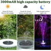 AISITIN 3.5W Solar Fountain Pump Built-in 1500mAh Battery with 10 Nozzles | Solar Fountain for Bird Bath with 4 Fixer, Solar Floating Water Pump, Fish Tank, Pond, Pool, Garden and Outdoor(Black Led)