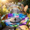 AISITIN 3.5W Solar Fountain Pump for Bird Bath Separated Design & 8 Nozzles | 3 Anti-Drift Brackets, Attracting Birds, Upgrade Filter, Floating DIY Solar Bird Bath Fountain for Garden Fish Tank Pond Yard(Black02)