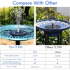 AISITIN 3.5W Solar Fountain Pump for Bird Bath Separated Design & 8 Nozzles | 3 Anti-Drift Brackets, Attracting Birds, Upgrade Filter, Floating DIY Solar Bird Bath Fountain for Garden Fish Tank Pond Yard(Black)