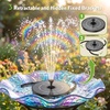 AISITIN 3.5W Solar Fountain Pump for Bird Bath Separated Design & 8 Nozzles | 3 Anti-Drift Brackets, Attracting Birds, Upgrade Filter, Floating DIY Solar Bird Bath Fountain for Garden Fish Tank Pond Yard(Black02)