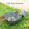 AISITIN 3.5W Solar Fountain, Solar Fountain Pump with 2024 New Glass Solar Panel and 4 Nozzles, Solar Water Fountain Pump for Bird Bath, Swimming Pool, Garden, Fish Tank and Ponds, Black
