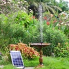 AISITIN 5.5W Solar Fountain Pump, Built-in 1500mAh Battery, 6 Nozzles, 16.4 ft Cord, Silver, Submersible, Solar Powered, Stainless Steel, Outdoor Water Pump, Bird Bath, Fish Tank, Pond, Garden