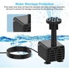 AISITIN 6.5W Solar Fountain Pump with Battery Backup 1500mAh & 6 Nozzles | Works Normally on Cloudy Days, Auto Power-off Protection, DIY Design, Solar Water Pump for Bird Bath, Garden, Pond, Fish Tank(6.5W)