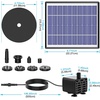 AISITIN 6.5W Solar Fountain Pump with Battery Backup 1500mAh & 6 Nozzles | Works Normally on Cloudy Days, Auto Power-off Protection, DIY Design, Solar Water Pump for Bird Bath, Garden, Pond, Fish Tank(6.5W)