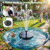 AISITIN Solar Fountain Pump with 6 Nozzles & 4 Fixer | Solar Powered Floating Water Fountain Pump for Bird Bath, Pond, Pool, Garden, Fish Tank and Outdoor(1)