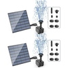 AISITIN 2.5W DIY Solar Fountain Pump with 6 Nozzles & 4ft Flexible Hose | Solar Water Pump for Bird Baths, Garden Ponds, Fish Tanks, and Patio Water Features – Quick Setup(1.5W (2 Pack))