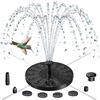 AISITIN 2.5W Solar Fountain for Bird Bath with 6 Nozzles, 2 Pack | Solar Bird Bath Fountain, 6.7″ Solar Powered Water Fountain for Garden, Ponds, Pool, Fish Tank, Outdoor and Aquarium(Black 02)