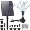 AISITIN 3.5W Solar Fountain Pump, DIY Outdoor Solar Water Pump with Multiple Nozzles, 4.9ft Water Pipe and Stake, Solar Powered Pump for Bird Bath, Ponds, Garden and Other Outdoor Places