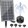AISITIN 3.5W Solar Fountain, Solar Fountain Pump with 2024 New Glass Solar Panel and 4 Nozzles, Solar Water Fountain Pump for Bird Bath, Swimming Pool, Garden, Fish Tank and Ponds, Black