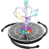 AISITIN 3.5W Solar Fountain with Colorful LED Lights & 3000mAh Battery, Solar Bird Bath Fountain Pump with Multiple Nozzle, Solar Water Fountain Pump for Garden, Ponds, Fish Tank and Outdoor