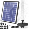 AISITIN 6.5W Solar Fountain Pump with Battery Backup 1500mAh & 6 Nozzles | Works Normally on Cloudy Days, Auto Power-off Protection, DIY Design, Solar Water Pump for Bird Bath, Garden, Pond, Fish Tank(6.5W)