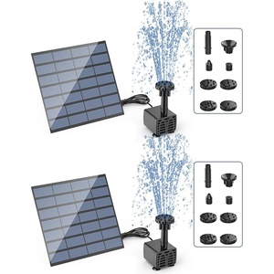 AISITIN 2.5W DIY Solar Fountain Pump with 6 Nozzles & 4ft Flexible Hose | Solar Water Pump for Bird Baths, Garden Ponds, Fish Tanks, and Patio Water Features – Quick Setup(1.5W (2 Pack))