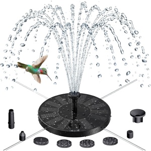 AISITIN 2.5W Solar Fountain for Bird Bath with 6 Nozzles, 2 Pack | Solar Bird Bath Fountain, 6.7″ Solar Powered Water Fountain for Garden, Ponds, Pool, Fish Tank, Outdoor and Aquarium(Black 02)