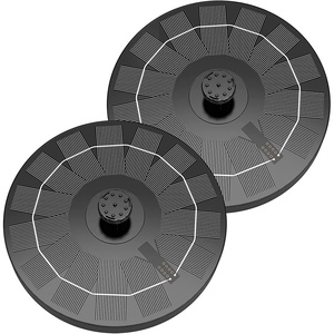 AISITIN 2.5W Solar Fountain for Bird Bath with 6 Nozzles, 2 Pack | Solar Bird Bath Fountain, 6.7″ Solar Powered Water Fountain for Garden, Ponds, Pool, Fish Tank, Outdoor and Aquarium(Black 01)