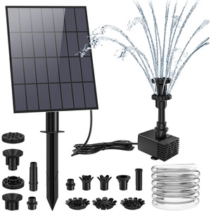 AISITIN 3.5W Solar Fountain Pump, DIY Outdoor Solar Water Pump with Multiple Nozzles, 4.9ft Water Pipe and Stake, Solar Powered Pump for Bird Bath, Ponds, Garden and Other Outdoor Places