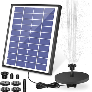 AISITIN 6.5W Solar Fountain Pump with Battery Backup 1500mAh & 6 Nozzles | Works Normally on Cloudy Days, Auto Power-off Protection, DIY Design, Solar Water Pump for Bird Bath, Garden, Pond, Fish Tank(6.5W)